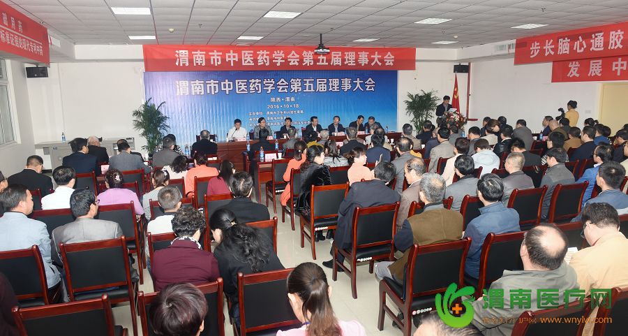 10月18日，渭南市中医药学会第五届理事大会在市中医医院召开，大会恢复成立了市中医药学会，为获选的渭南市首届名老中医、名中医和优秀青年中医师颁发了荣誉证书。记者 王梦 摄